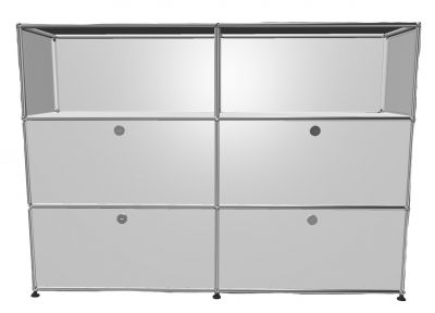 USM Haller Highboard 2 Offen / 2 Klappen / 2 Schubladen Reinweiß - FAST DELIVERY